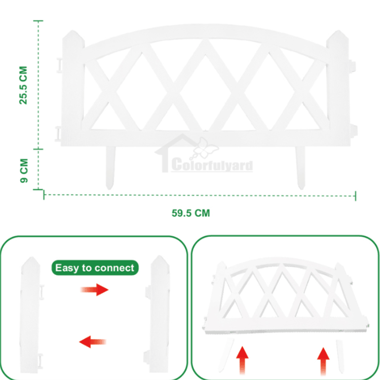 White Plastic Garden Partition Fence 4 White Plastic Garden Partition Fence 4