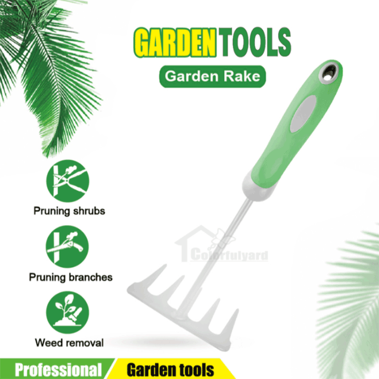Thickened Stainless Steel Garden Leaf Rake 2 Thickened Stainless Steel Garden Leaf Rake 2